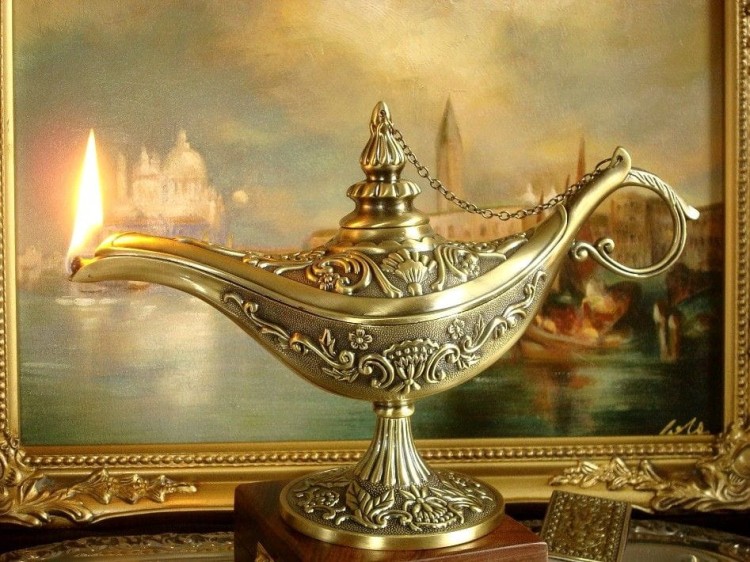Kaganek oliwny lampa Alladyna jak baśni 1000 i jednej nocy